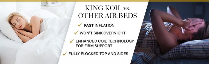 الملك koil ملكة حجم الفاخرة أثار airbed نفخ السرير مع المدمج في مضخة تفجير الهواء السرير فراش